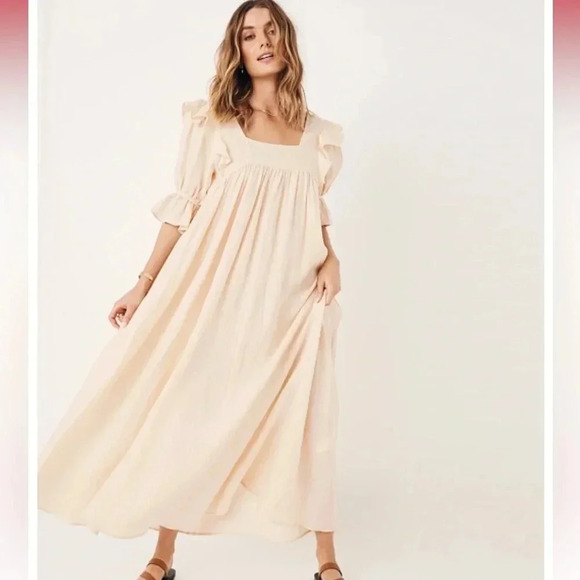 Spell Dresses & Skirts - SPELL & THE GYPSY NWT Mae Meringue Ruffle Linen Maxi Dress Gown Collective S
